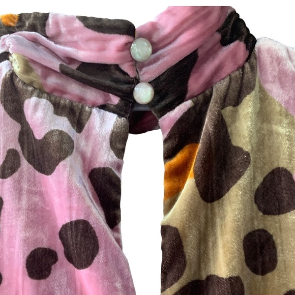 Anthropologie Eleanor Velvet Tunic Dress in Pink Motif. Size 0. - Picture 8 of 11